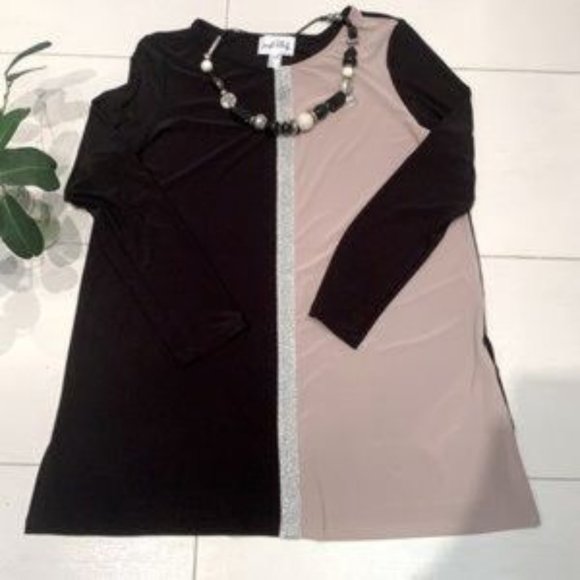 NWT 🇨🇦 Gorgeous JR black/beige/silver tunic - Picture 6 of 13